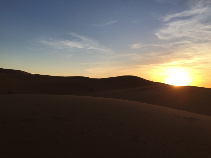 The sun sets on the Sahara