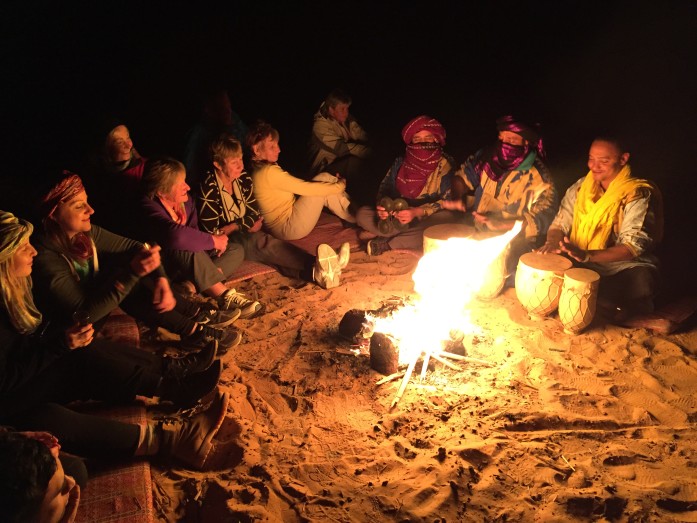 Ali, Youssef and Mustafa provided campfire music with Berber drums and instruments.
