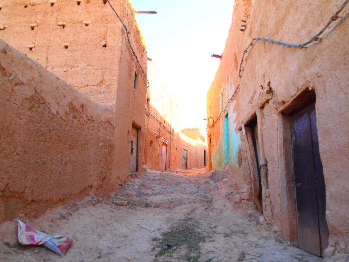The homes in Bremmen village is built in the traditional Berber way with adobe