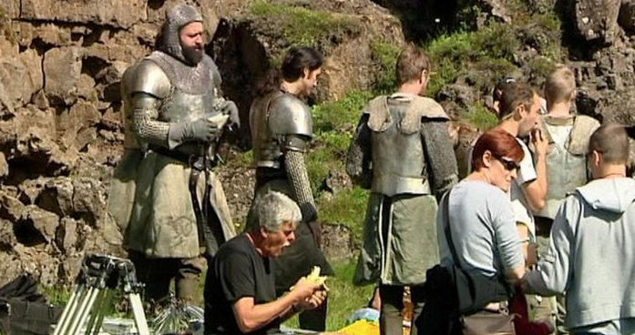 Filming at Thingvellir (Photo credir www.visir.is)