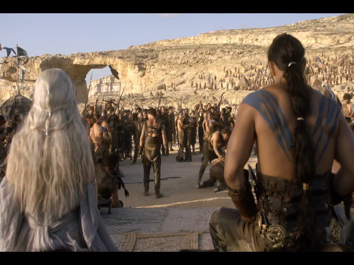 The wedding of Khaleesi to Khal Drogo