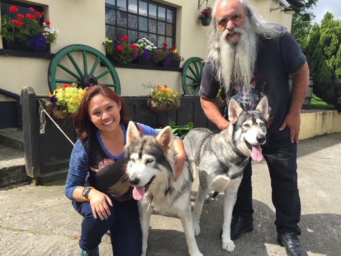 With two direwolves and a Wildling chief