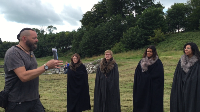 Recreating a scene at Inch Abbey