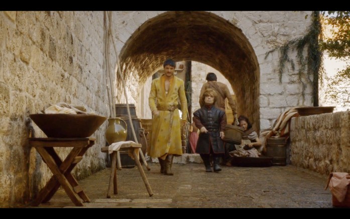 Prince Oberyn and Tyrion leave Littlefinger's brothel in King's Landing