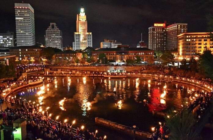 Waterfire in Providence, RI (Photo from www.waterfire.org)