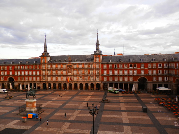 Majestic Plaza Mayor from our Madrid apartment